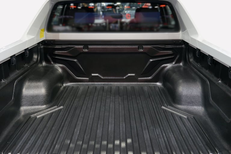 Empty truck bed of a modern pickup truck